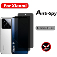 2PC Privacy Protection Glass For Xiaomi 14 13  Anti Spy Screen Protector For Xiaomi 11T 12T 13T Pro