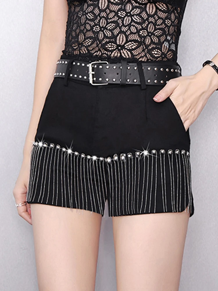 Plones Vaqueros Cortos con Borlas para Mujer, Cintura Alta, Pierna Recta, Estilo Ro, Moda Sexy, Ropa de Exterior para P...