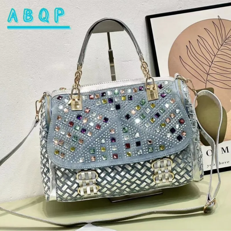 

New Women's Handbag Luxury Brand Diamond-encrusted Women's Shoulder Bag Large Capacity Fashion Diamond-encrusted Women's Bag