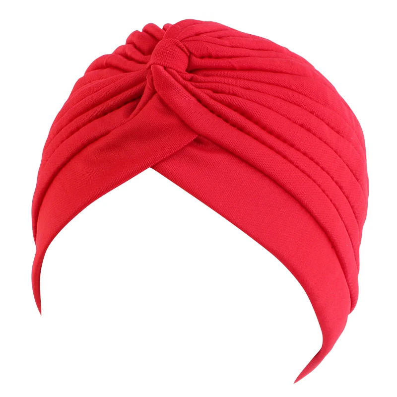 New Knotted Ruffle Turban Ladies Soft Headscarf Casual Streetwear Female Muslim Hijab Indian Hats Cancer Chemo Cap Turbante