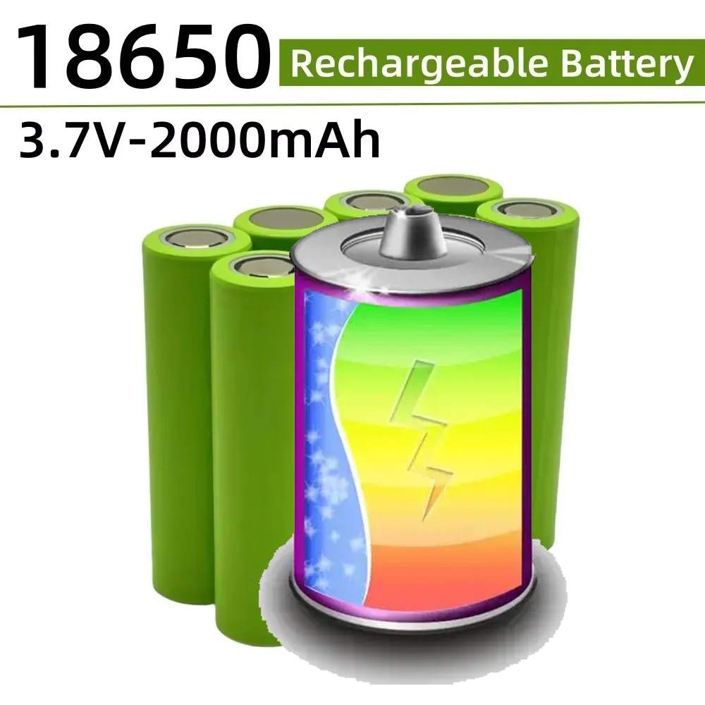 

18650 Original 3.7V Battery lithium-ion Battery 2000mAh For Flashlight, wireless Speaker Solar light