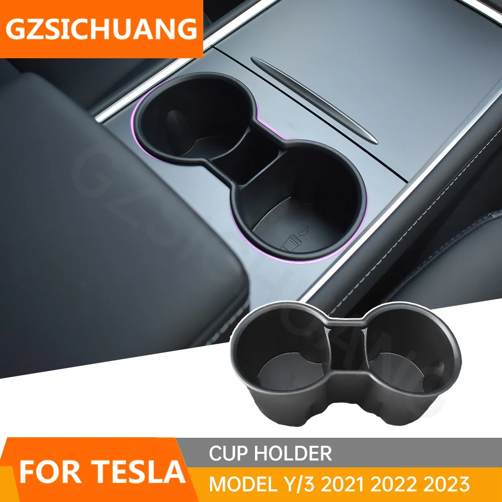 

Car Center Console Cup Holder Anti Slip Cup Holder Storage Box For Tesla Model 3 Model Y 2021 2022 2023 Car Interior Accessories