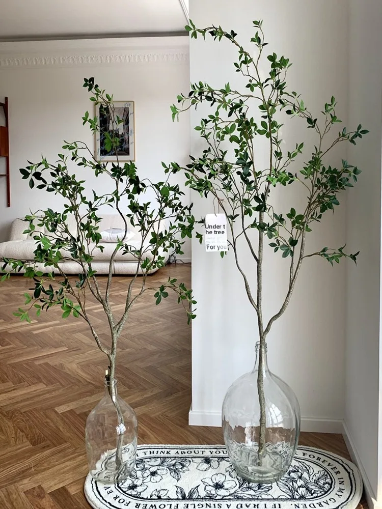 

Indoor Large Artificial Plant Potted Decoration mat Nordic Sle Floor Standing Ornament Faux eenery Decorative Pot