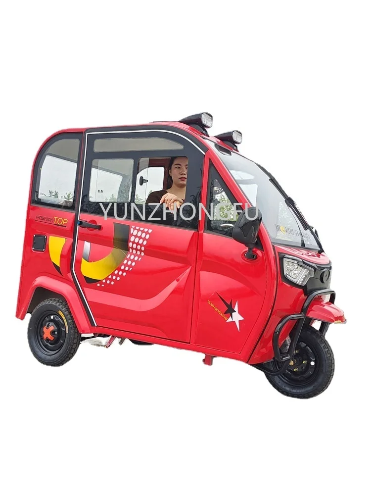 enclosed electric tricycle with shed for home transportation of children, small delivery battery, three cars can be licensed