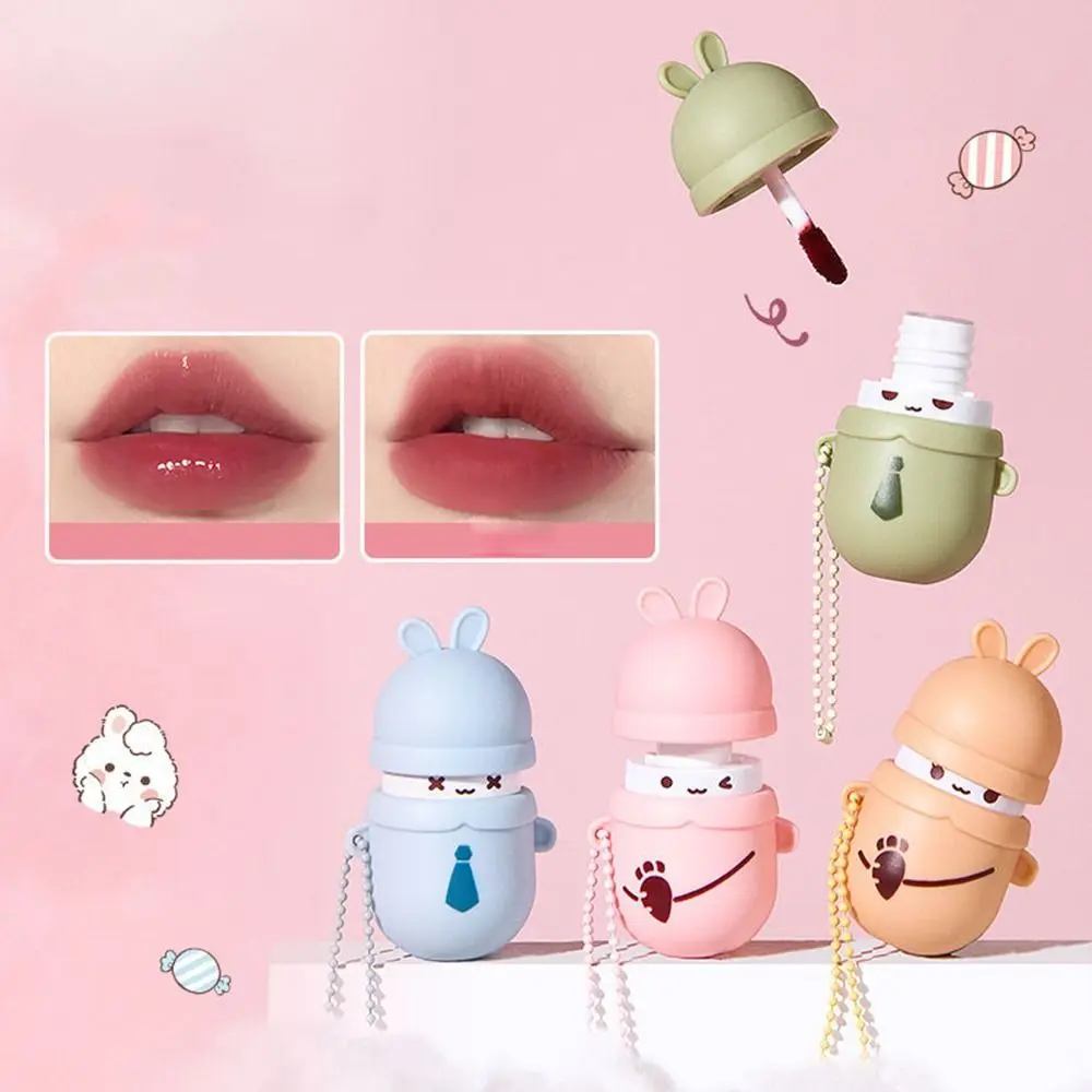 Waterdichte Spiegel Lip Glazuur Cartoon Met Ketting Hydraterende Lipgloss Hydraterende Langdurige Water Lichte Kleur Lipstick