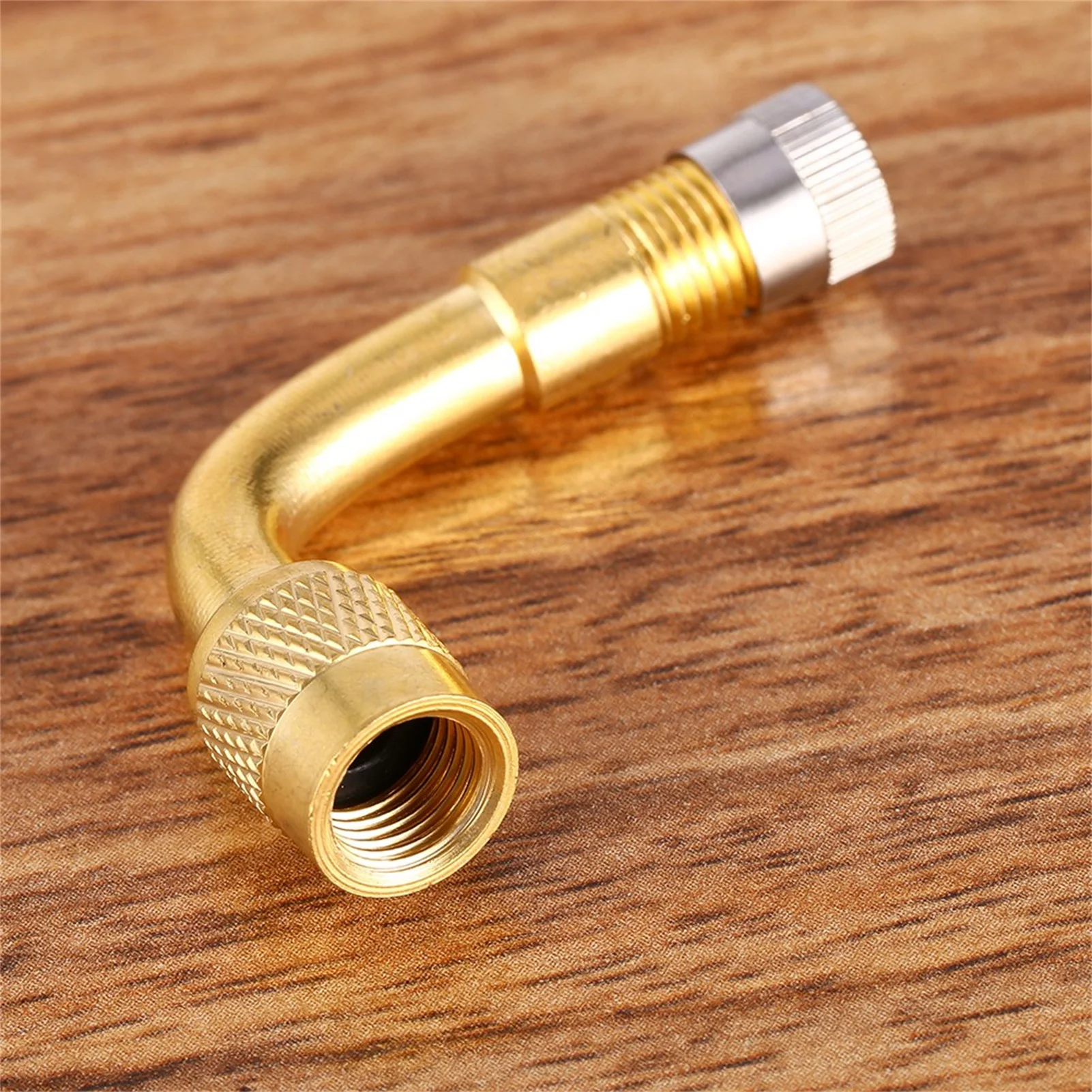 Air Tyre Valve Extension 90 Degree Brass Adaptor Auto Car Tire Stem Extender