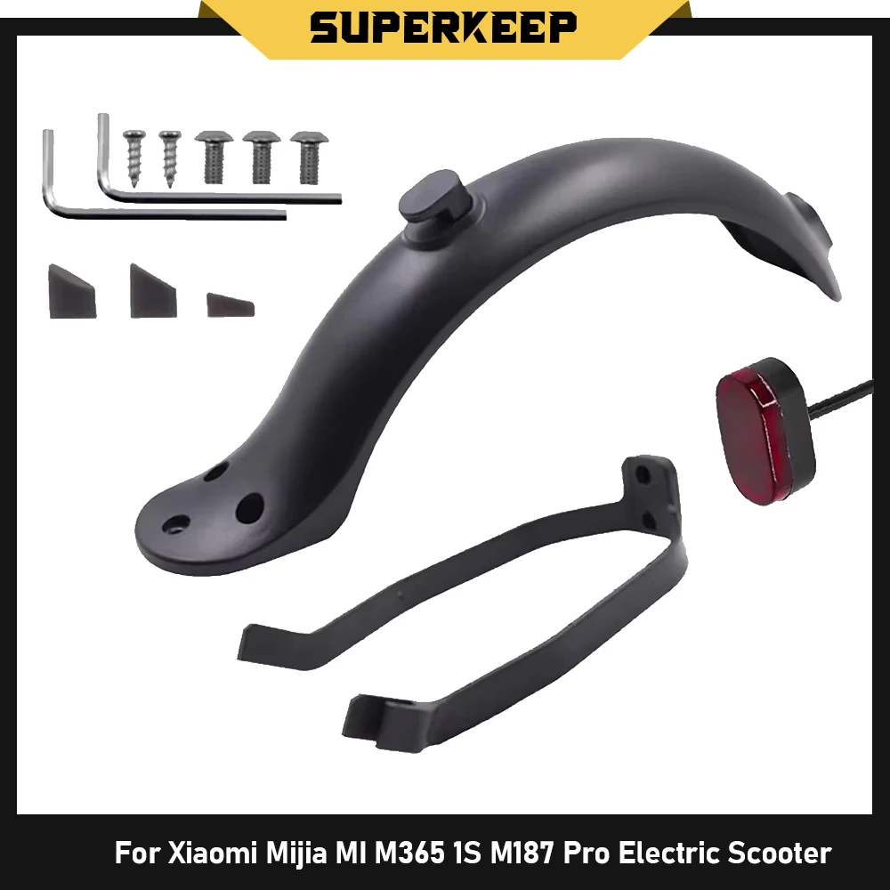 

Mudguard For Xiaomi Mijia MI M365 1S M187 Pro E-Scooter Tire Splash Fender with Rear Taillight Back Guard screw Line