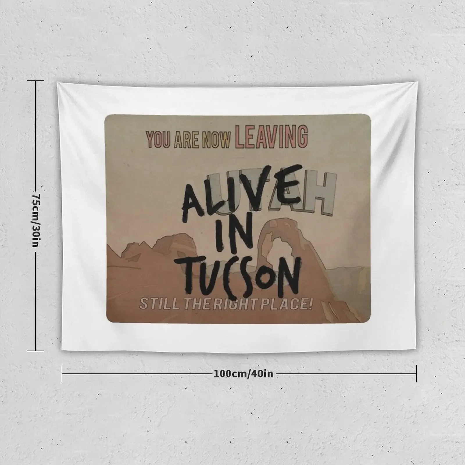 Alive in Tucson - road sign Tapestry Room Aesthetic Decor Decorative Wall Mural Tapestry