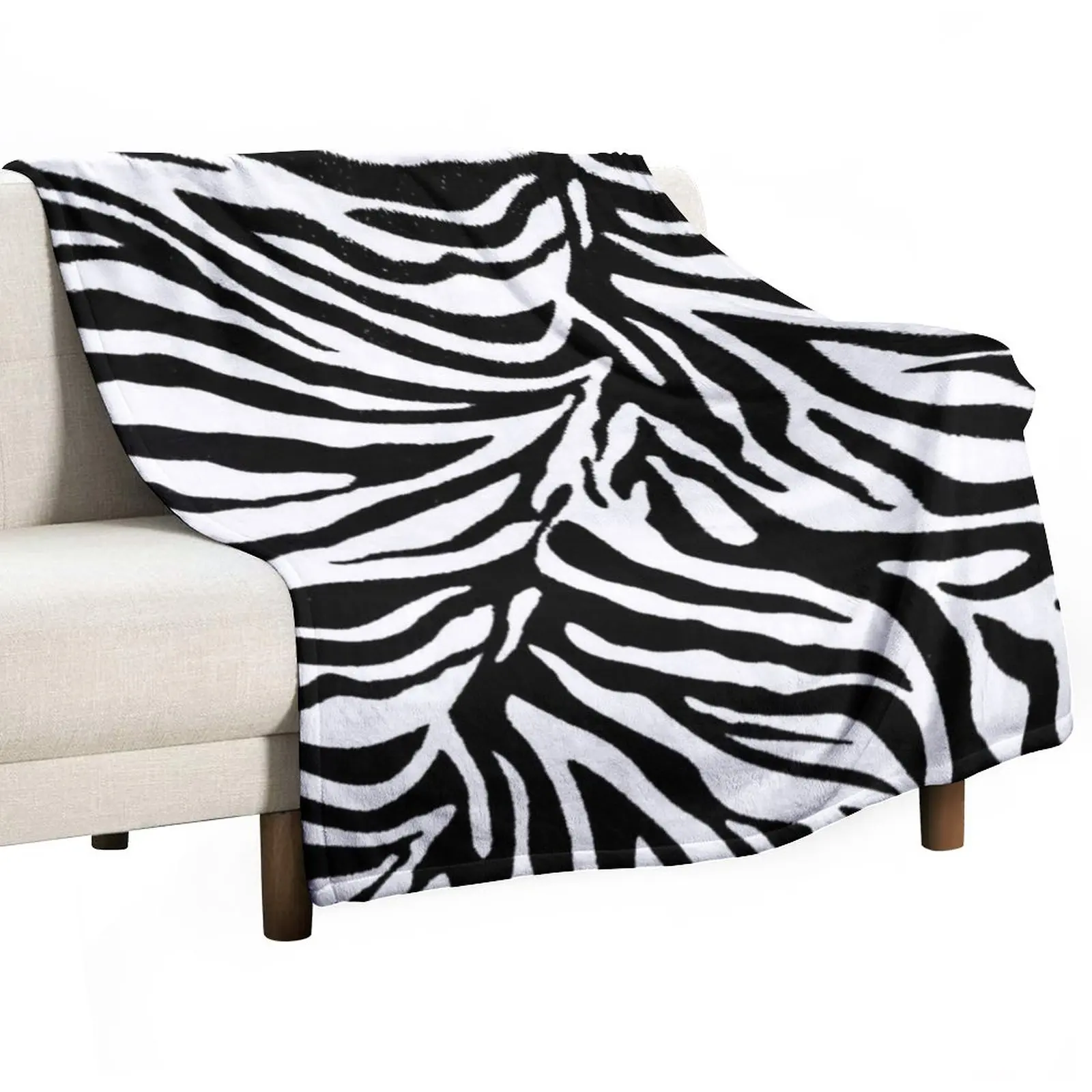 

New Zebra Stripe 1 Black and White Throw Blanket Thin Winter beds Flannels Blankets