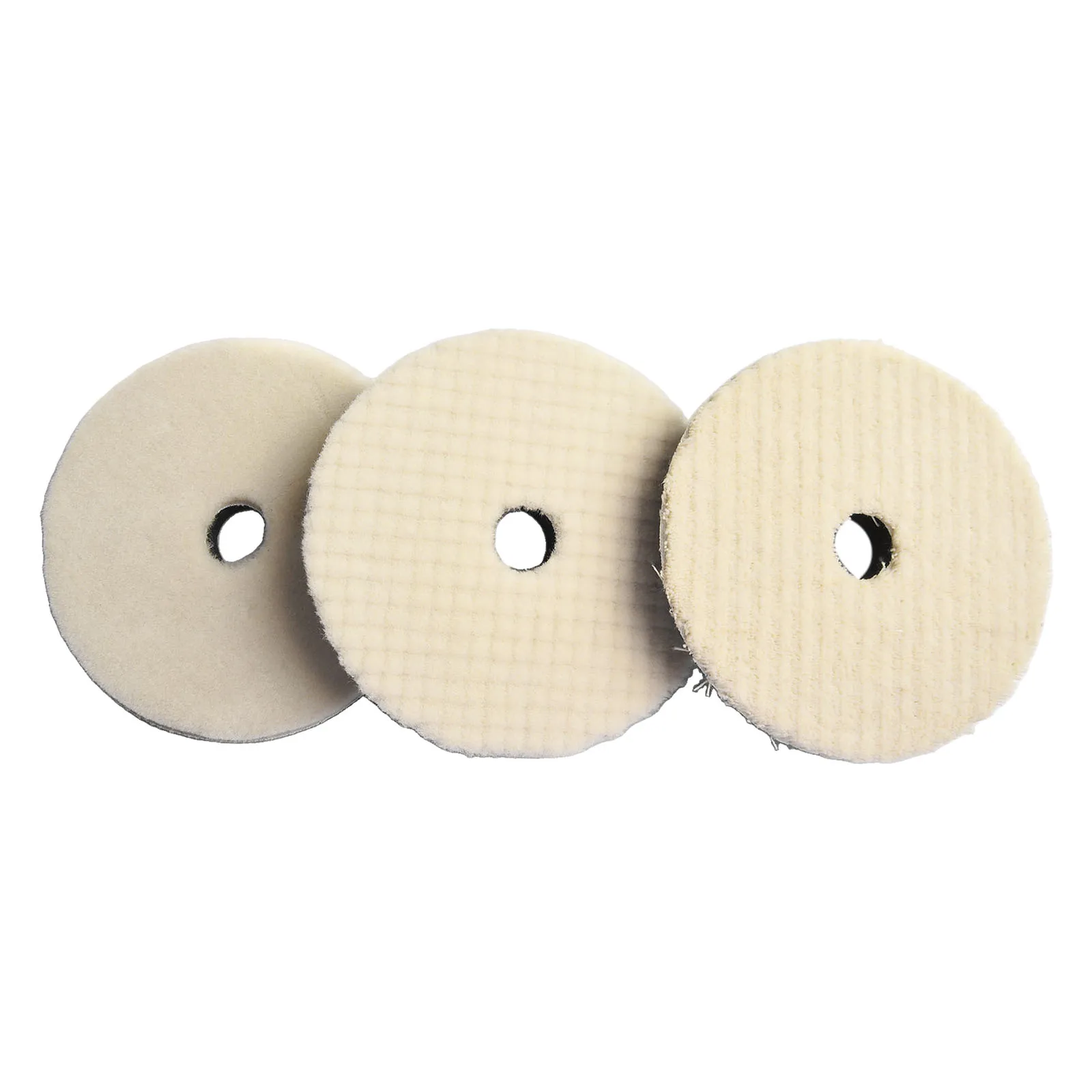 3Pcs 3/5/6/7in Wool Polishing Pads Buffing Pads Waxing Pads Sealing Cleaning Tools For Cars Glass Stone Ceramics Furniture Wood