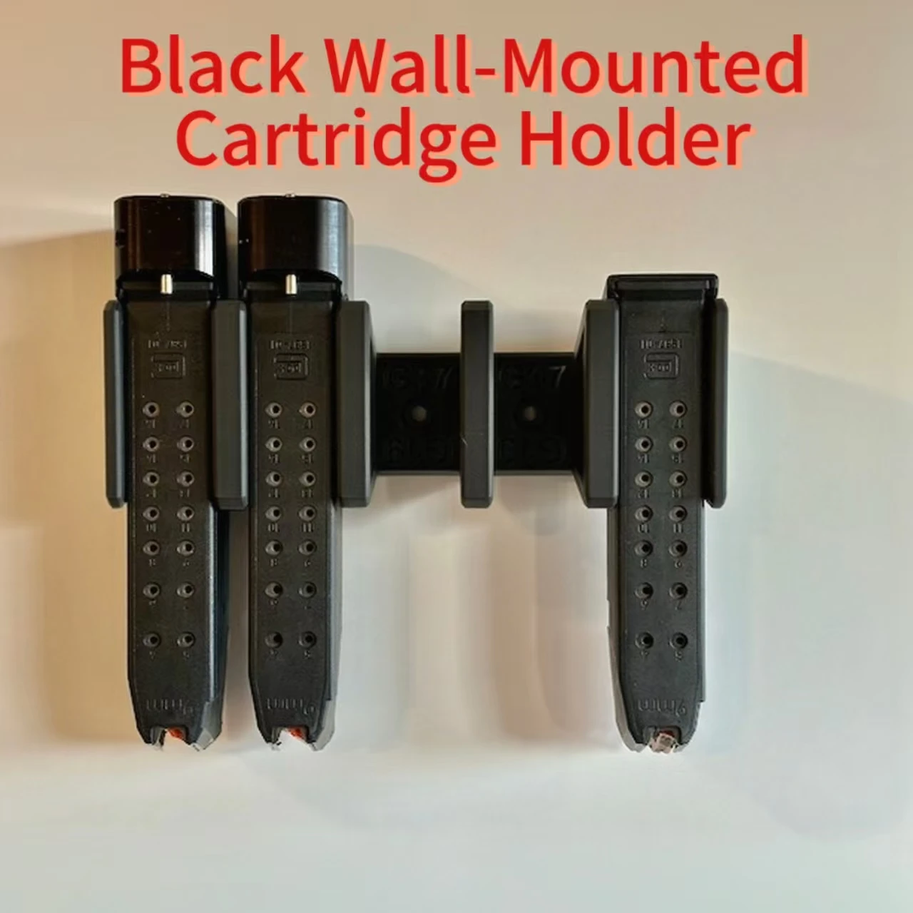 Schwarzer Kunststoff Wandmontierter Magazinhalter, 3/4-Fächer-Organizer für G17/G19, 3D-Gedrucktes Aufbewahrungsregal für den Heimgebrauch