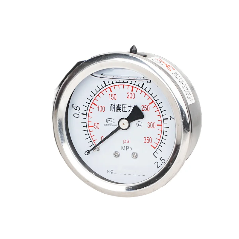 2.5 Inch Panel Mount 316/304 Stainless Steel Vacuum Oil Fiiled Pressure Gauge 1000psi