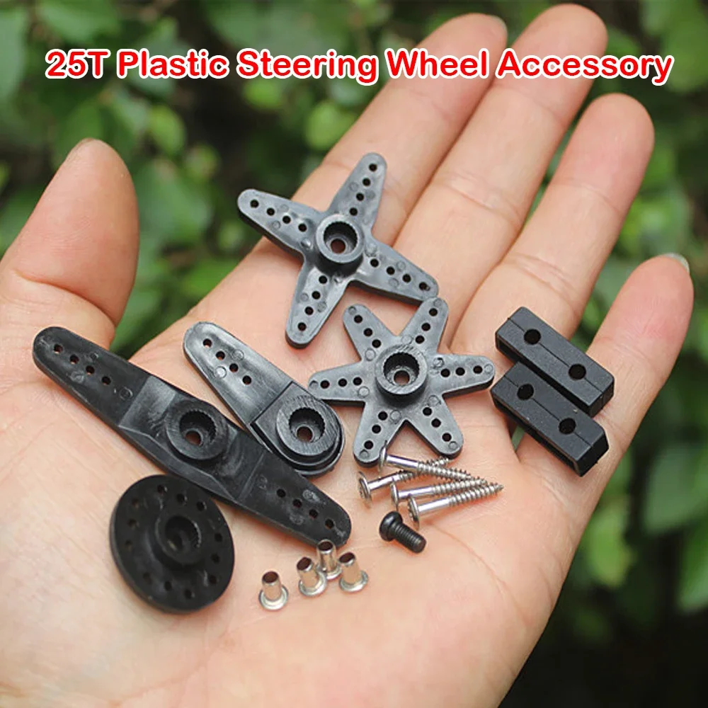 25T Plastic Steering Wheel Rudder Arm Servo Accessory Kit Multiple Accessories for MG995/995R/jx/kinagmax Micro Servo