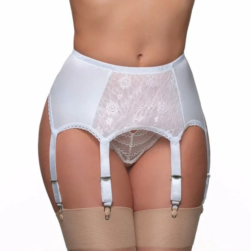 

Women Sexy Garter Belt Lace Embroidery Suspender 6 Clips Garters for Stockings Fetish Exotic Lingerie S-XXL