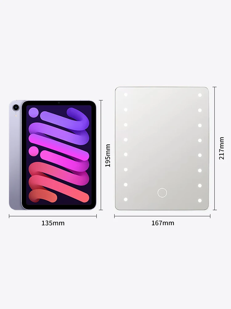 Specchio per il trucco con 16 LED Specchio cosmetico con interruttore dimmer tattile Supporto USB o a batteria per viaggi in bagno da tavolo