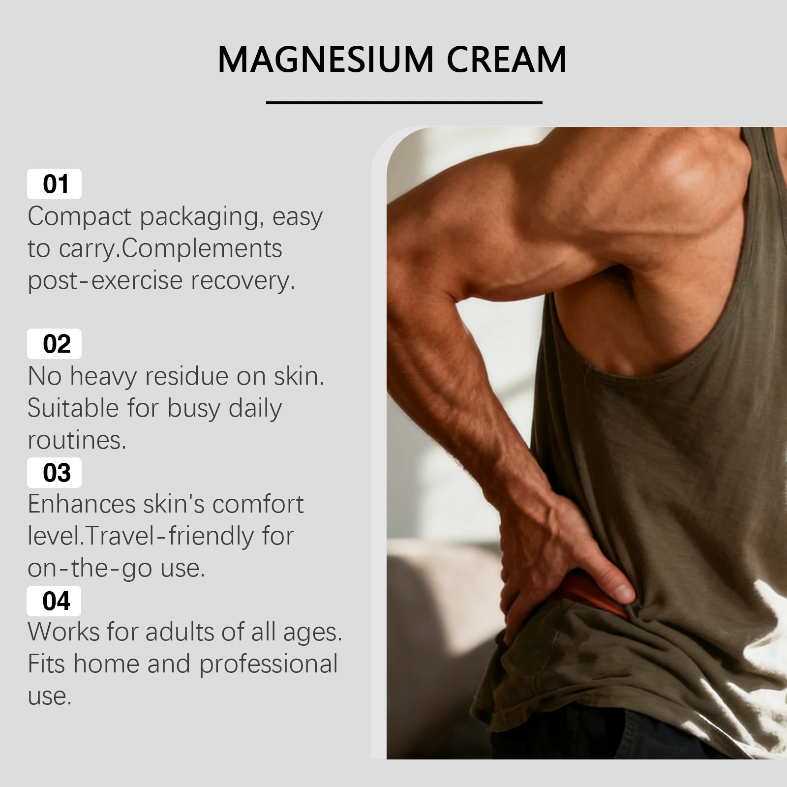 Nerve-Soothing Magnesium Cream with MSM Arnica Body Cream For Nighttime Joint Muscle Recovery Hydrating Moisturizer Face Cream