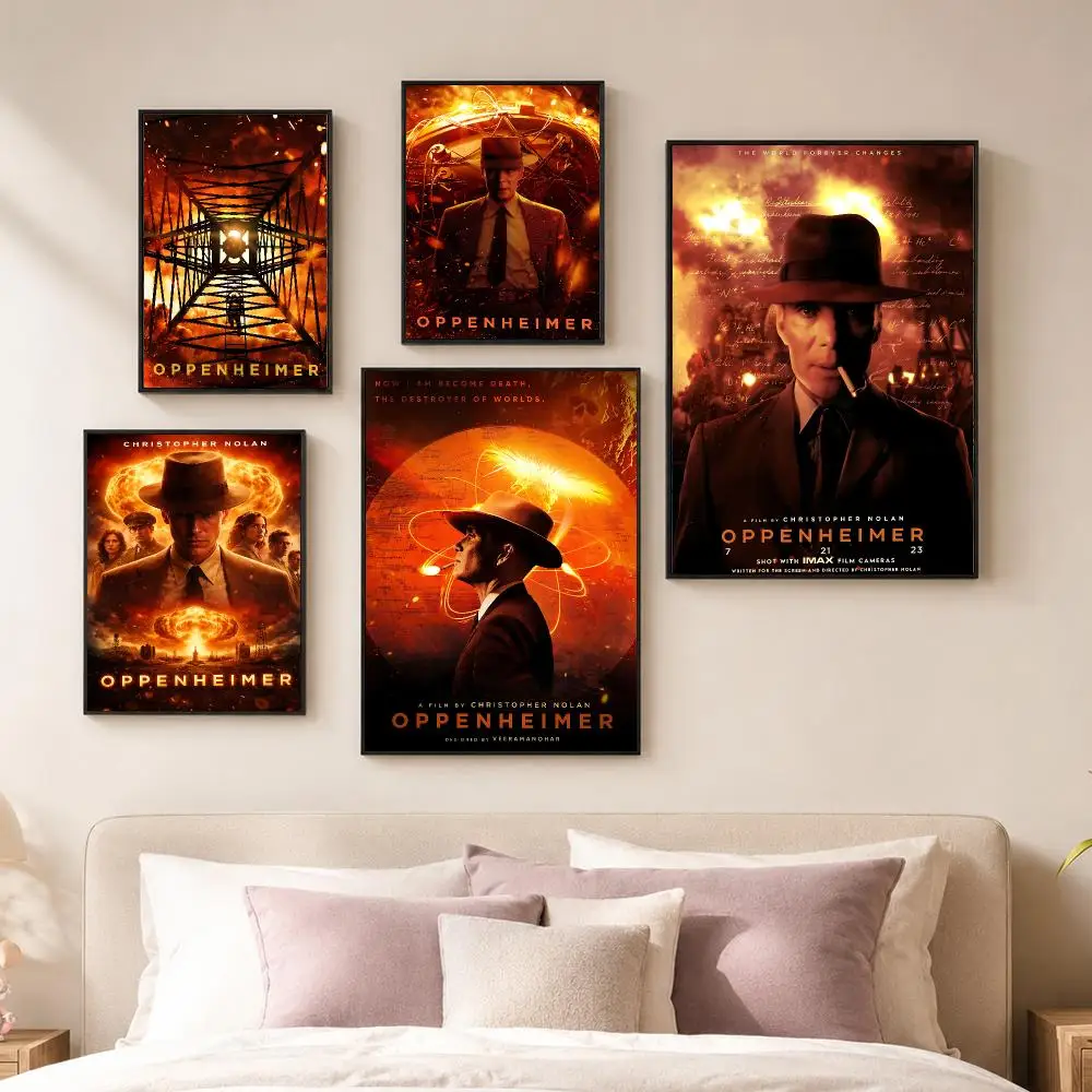 Movie O-Oppenheimer Poster Vintage PP Paper Wall Art Home Decor Print for Bedroom Living Room Aesthetic Gift