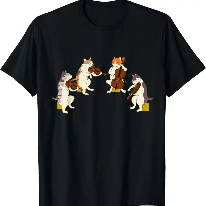 Fun Cats Playing Violin Cello T Shirt Music Cat Lover Size S 5Xl