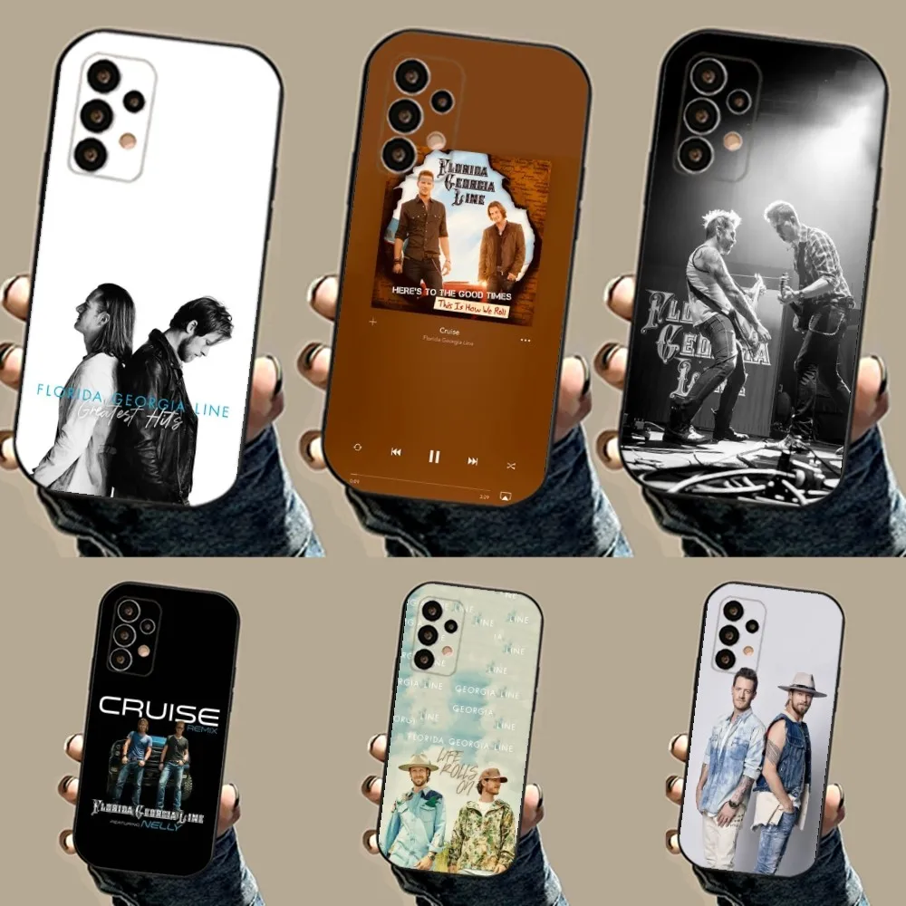 F-Florida Georgia Line Phone Case For Samsung S24,23,23,22,30,21,10,9,Note20 Ultra,Lite,Ultra,5G,Plus,FE,Black Soft Case