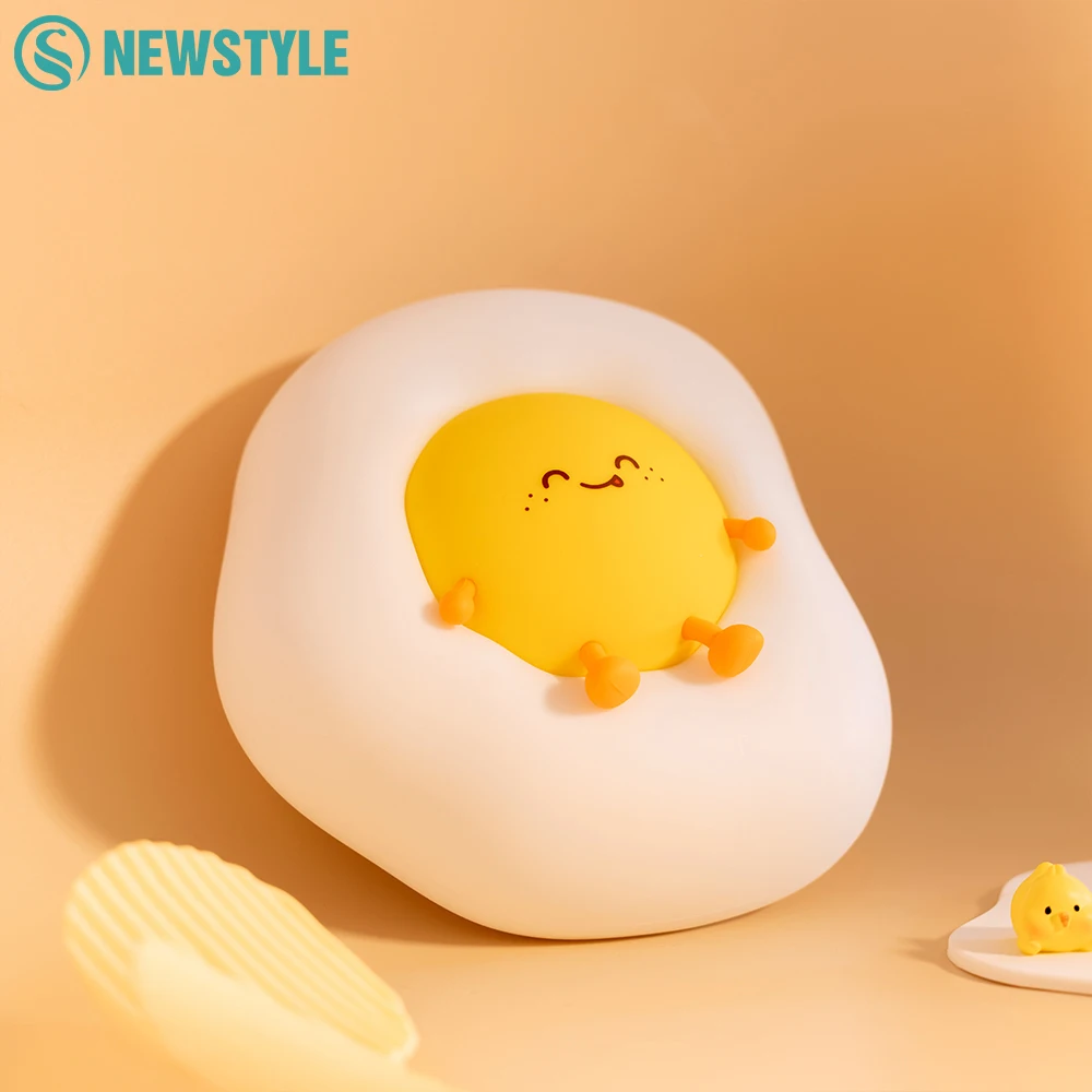 Lovely Egg Night Light With Timing Function USB Rechargeable Bedside Bedroom Pat Sleeping Lamp For Christmas Gifts