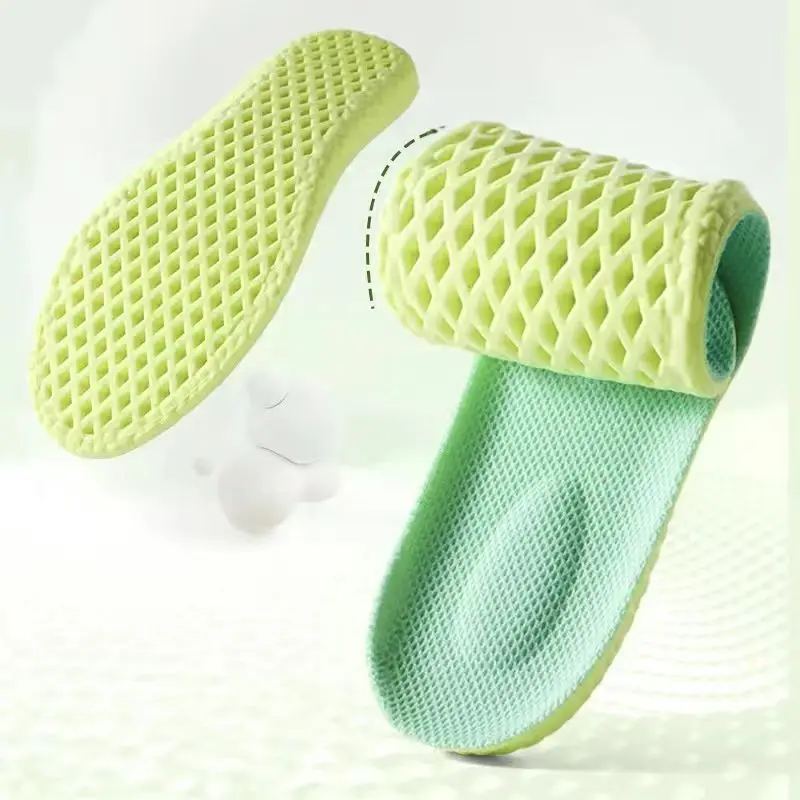 Cooling Fabric Soft Comfortable Sports Insole Unisex Sweat Absorbing and Breathable Cushioning Insole Suitable for Various Shoes