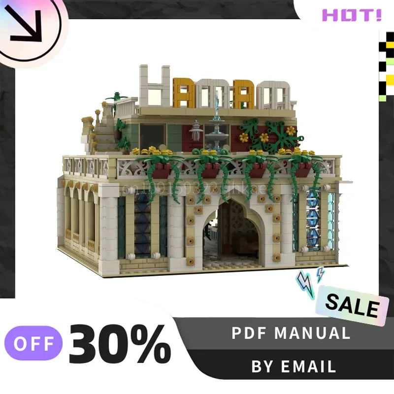 

[2988 шт.] индивидуальный набор креативных строительных блоков MOC The Hamam Villa STEM, развивающие игрушки, комплект строительной модели «сделай сам», на день рождения