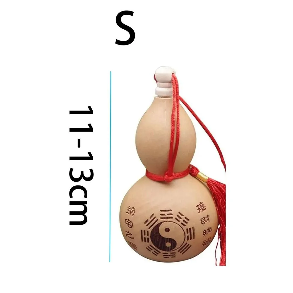 Hanging Gift Natural Dry Gourd Bottle DIY Feng Shui Gourd Crafts Eight Trigrams Wooden Photography Props Xmas Gift