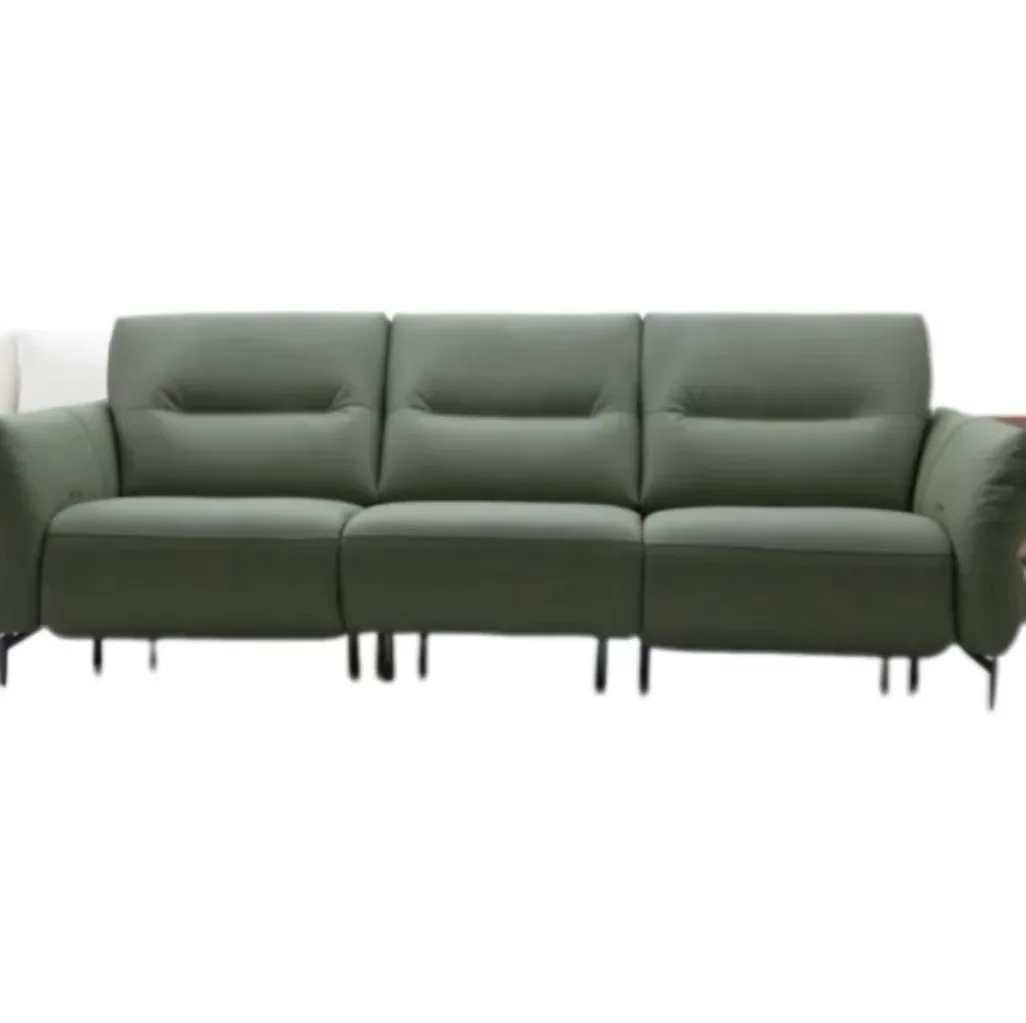 

Simple, first floor, cowhide, sofa, living room, straight row, combination, small apartment, three people