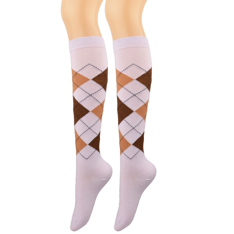 Men Women Colorful Plaid Argyle Geometric Harajuku Combed Cotton Socks Fashion JK Lolita High Tube Leg Warmer Streetwear