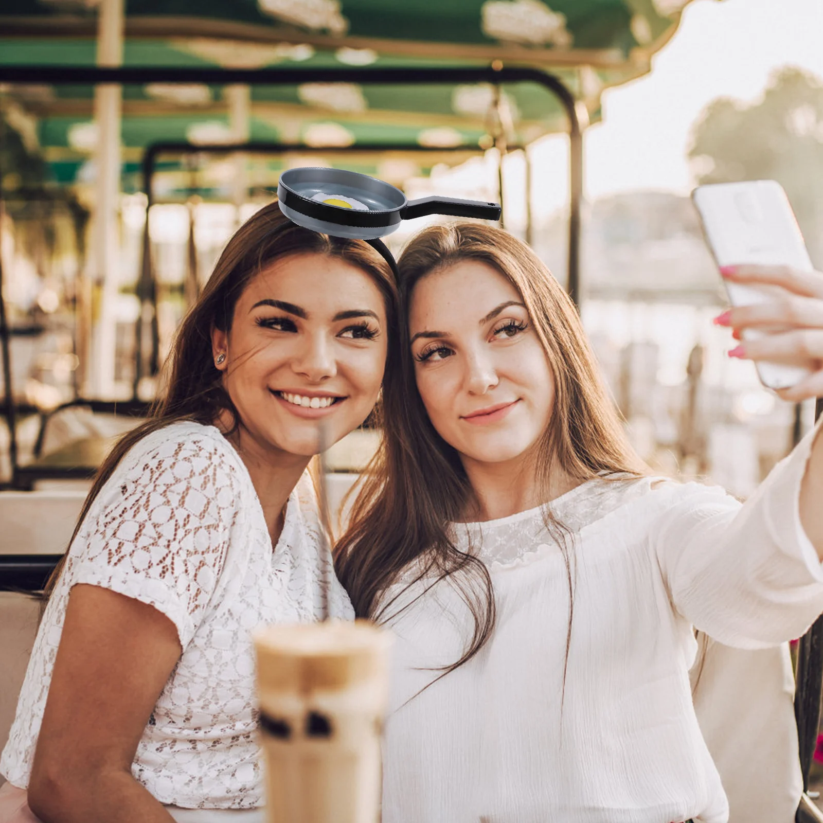 

Frying Pan Shaped Headband Funny Party Photo Booth Prop for Birthdays Weddings Events Carnival Dress Up Accessory Novelty Pan