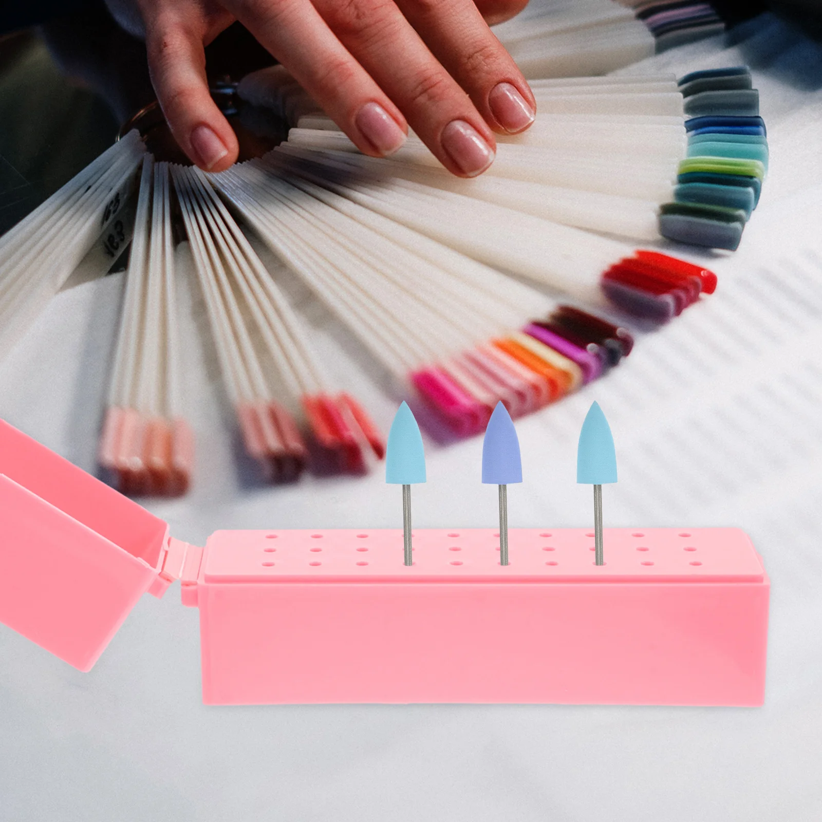 

Drill Bit Holder Case 35Mm Multifunctional Storage Box For Manicure Tools Nail Salon Display Stand Plastic Nail Tool