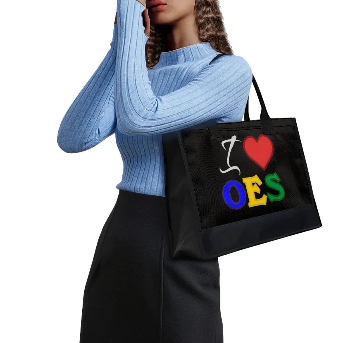 I Love OES Sistars Order Of Eastern Totes bolso de compras de almacenamiento portátil de viaje de moda femenina, bolsos casuales de viaje de lona