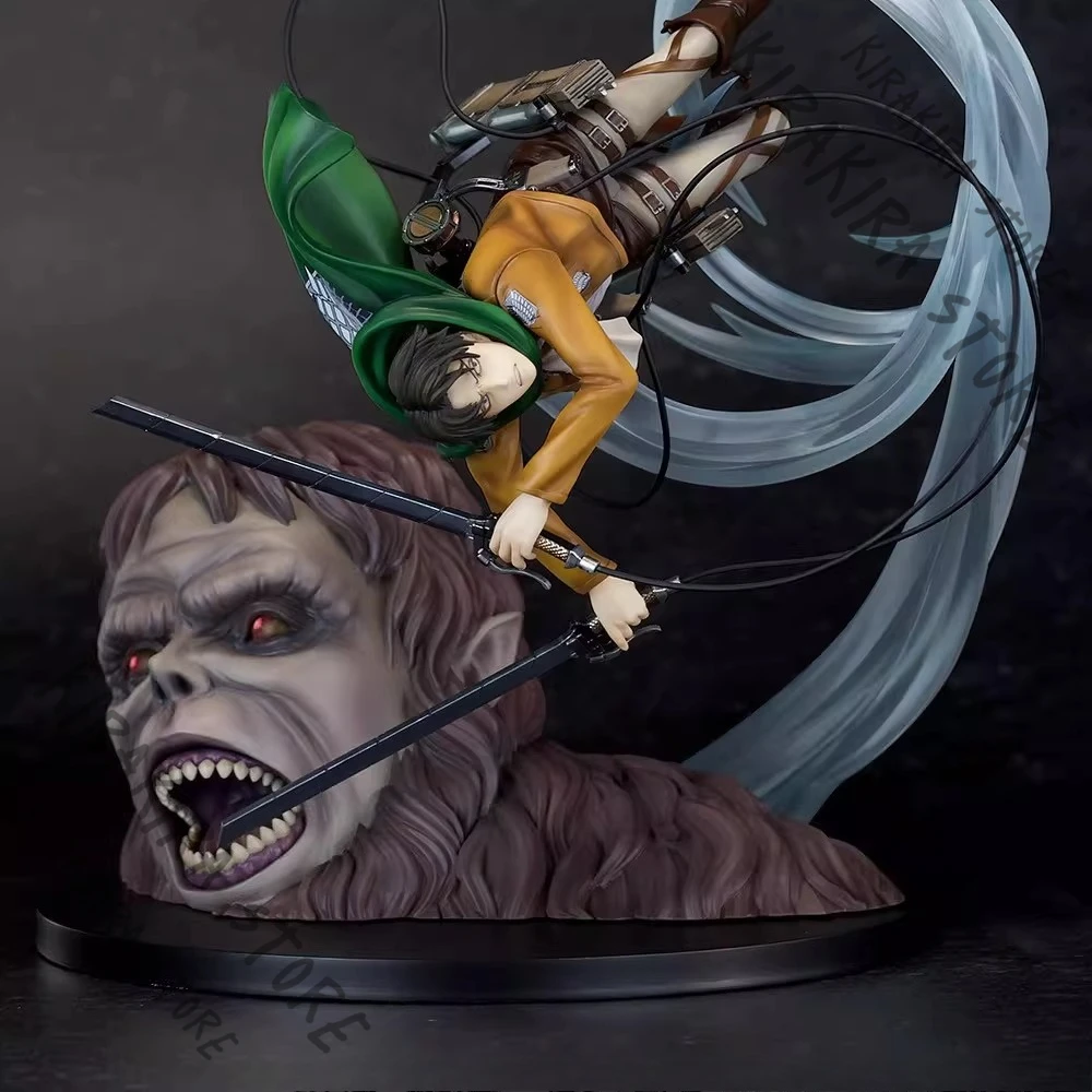 

Attack on Titan Levi Ackerman VS Beast TitanS Genuine Figurines Collector's Edition Otaku Mascot Garage Kits Christmas Present