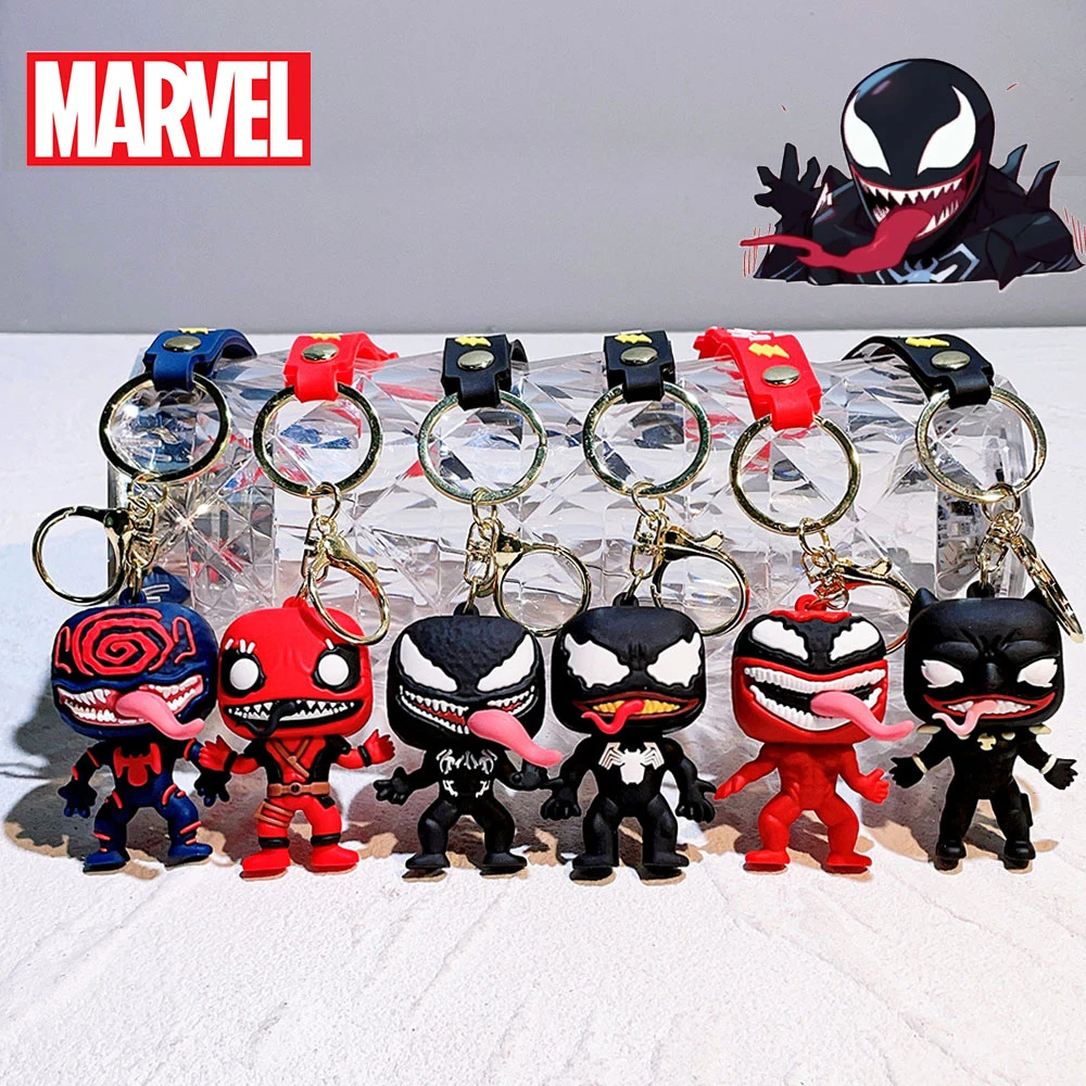 

Cute Doll Pendant Anti Hero Venom Anime Figures Q Version Fashion Backpack Keychain Couple Bag Keyring Pendant Birthday Gifts