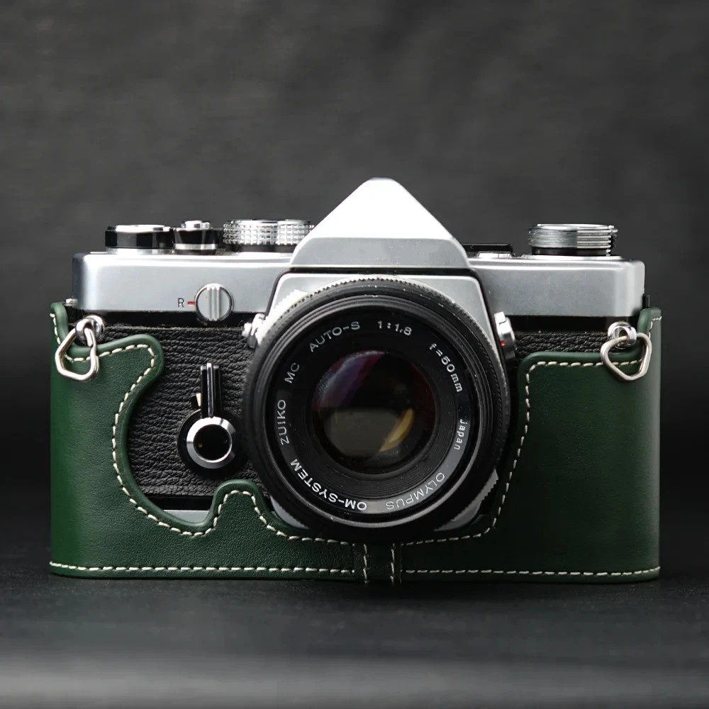 For OLYMPUS PEN-FT OM-1/1N OM-2/2N OM-4/4TI OM-3 Case Genuine Leather Half Case Retro Protective Case Handmade Camera Bag