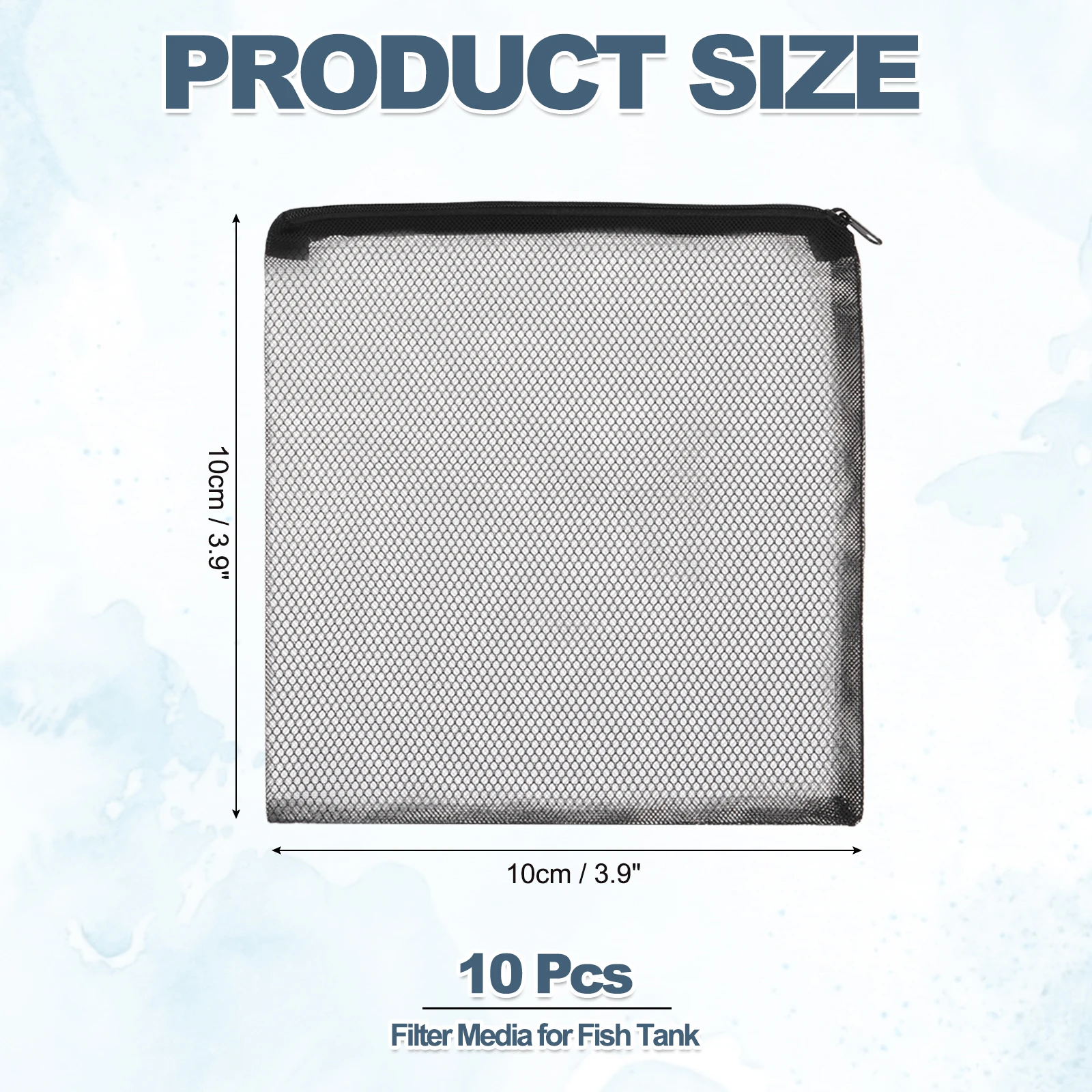 10Pcs Aquarium Filter Media Bags Fish Tank Fine Mesh Bag with Zipper Reusable Versatile Intended for Fish Pond Ceramic Rings view 2