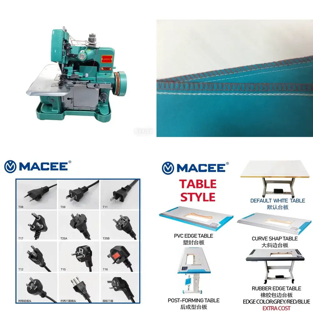 GN1-1-2 Industrial High-Speed Overlock 3 Threads Manual Motor Sewing Machine