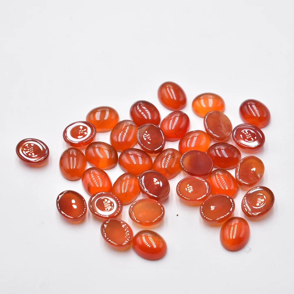 Fashion high quality natural stone Red Agate Oval CAB CABOCHON 8x10mm stone beads for jewelry making wholesale 50pcs/lot