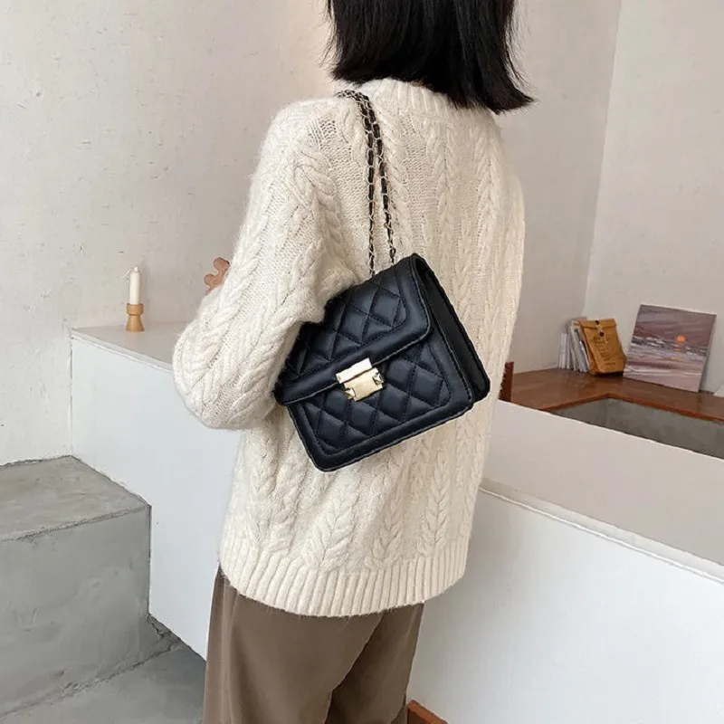 Summer Small Bag Female Bag 2022 Internet Celebrities New Trendy Fashion Rhombus Chain Bag Ins Shoulder Messenger Bag