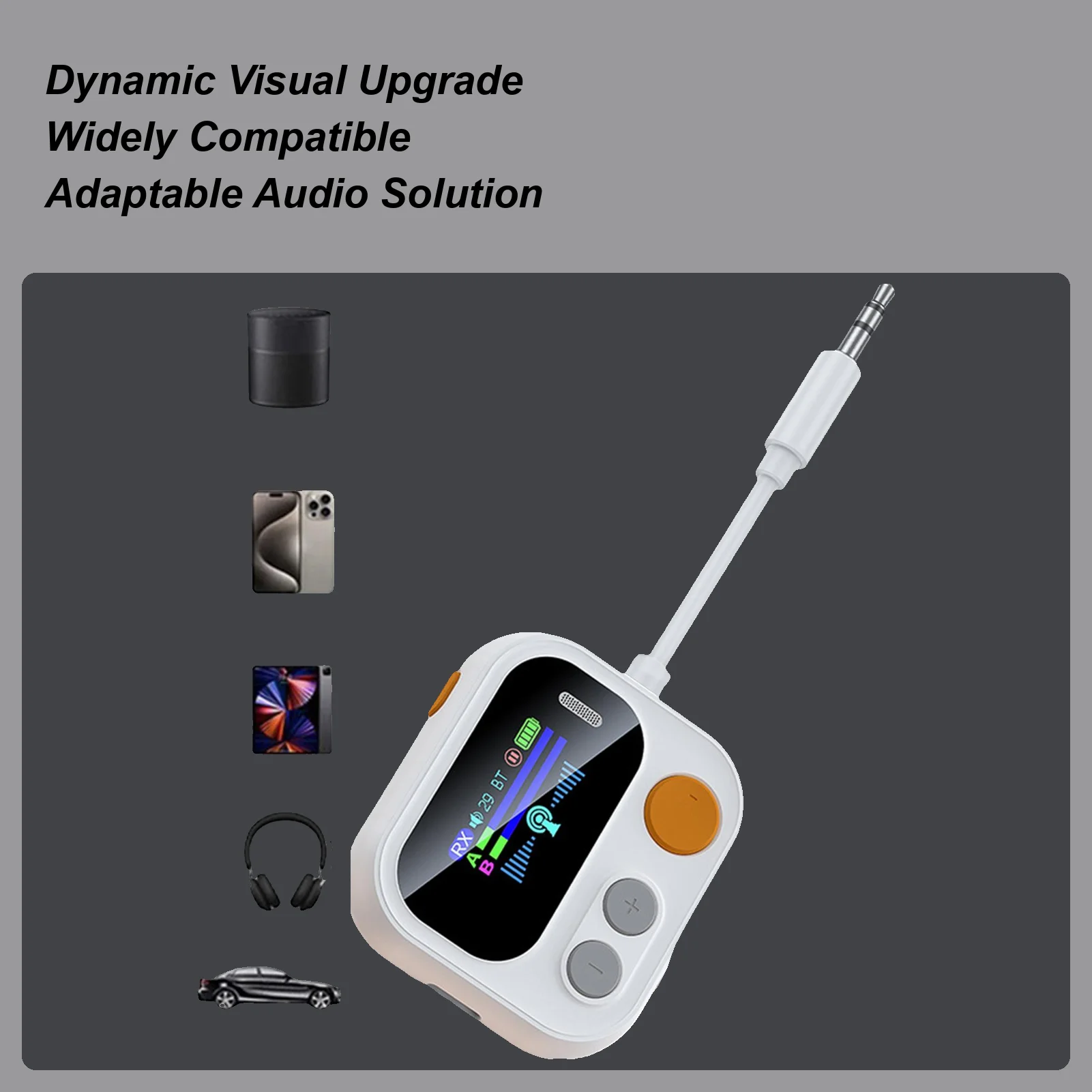 Color Screen Blue Tooth Transmitter Receiver 1 To 2 Wireless Transmitter Receiver Portable Audio Receiver For Mobile Phones