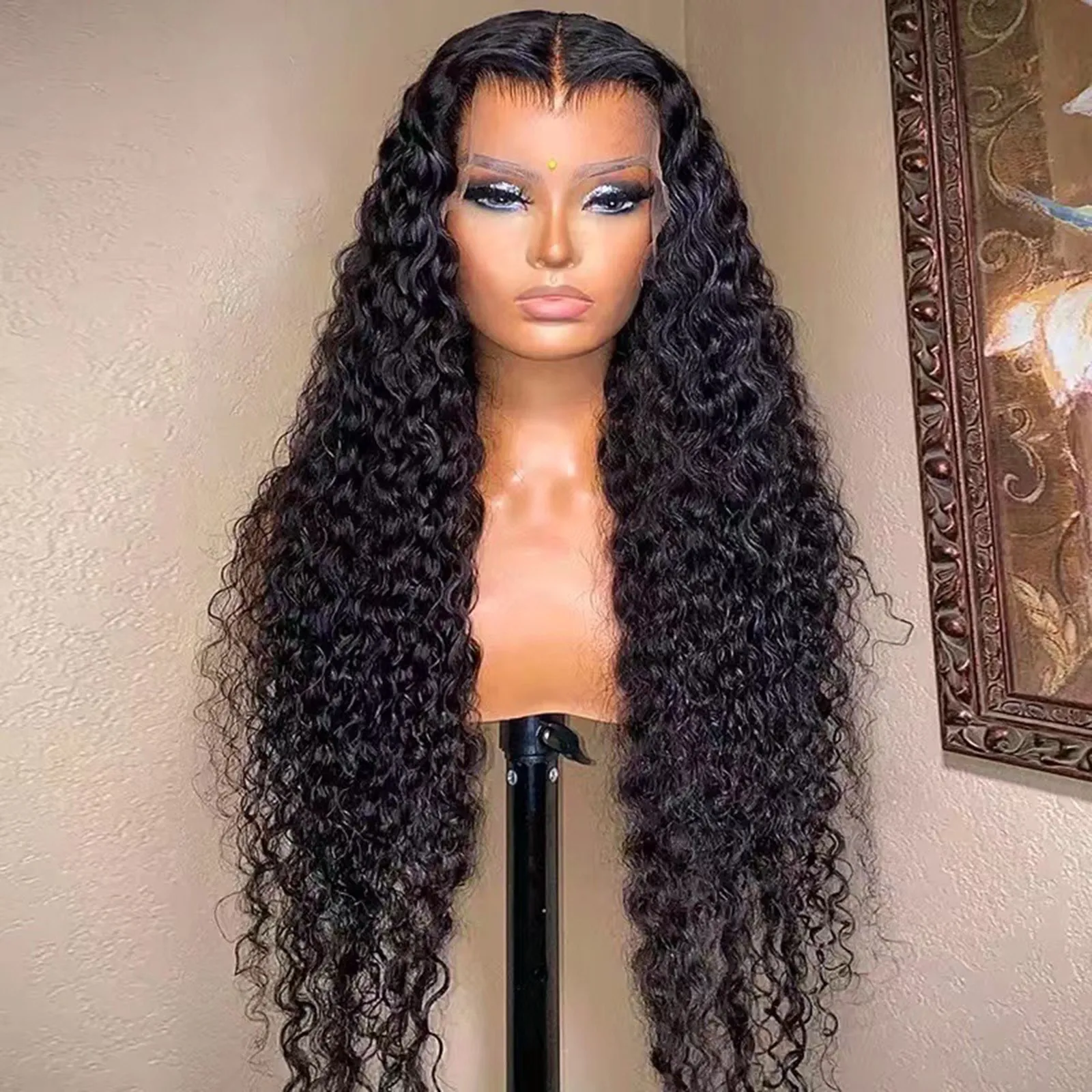 Deep Wave Frontal Wig Human Hair 13x4 Curly Lace Front Wig Full Hd Transparent Lace Water Wave Wigs For Black Women Wet