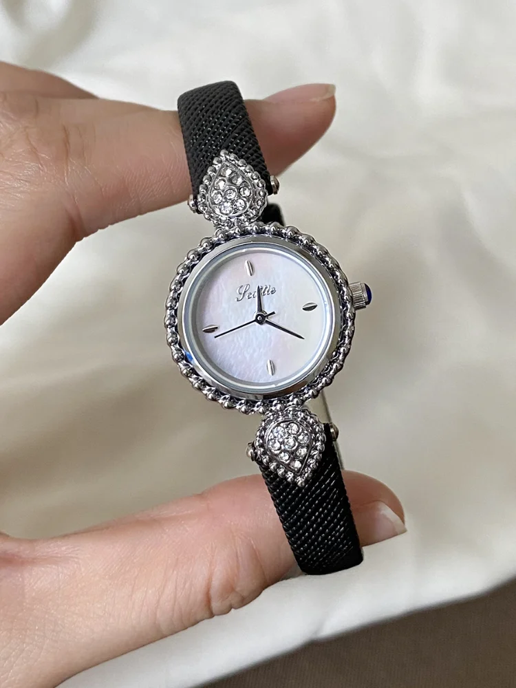 Montre à quartz avec cadran en diamant pour femme, bracelet élégant, montre légère, marque de luxe, simple et élégante