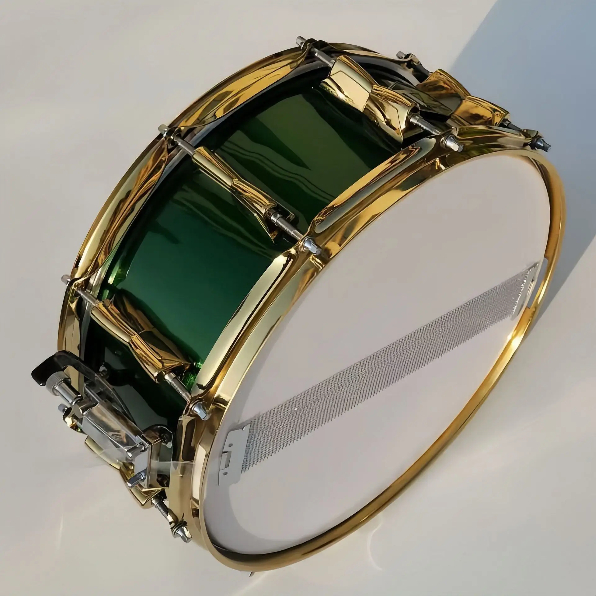 

Hooqu Professional High-end Gold-plated Snare Drum with Drum, Wooden Veneer, Various Colors for Marching Hand Drum