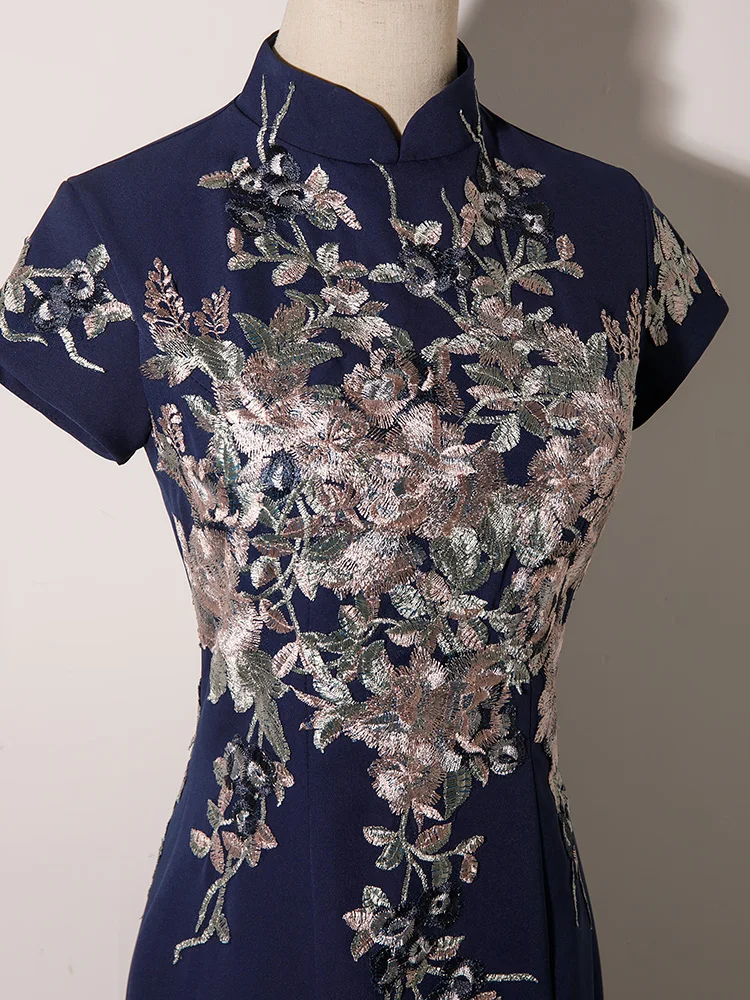 

Young Sle Improved Evening Gown Beautiful Fi Tail Design Polyester Fabric Zipper Closure Vintage Floral Print