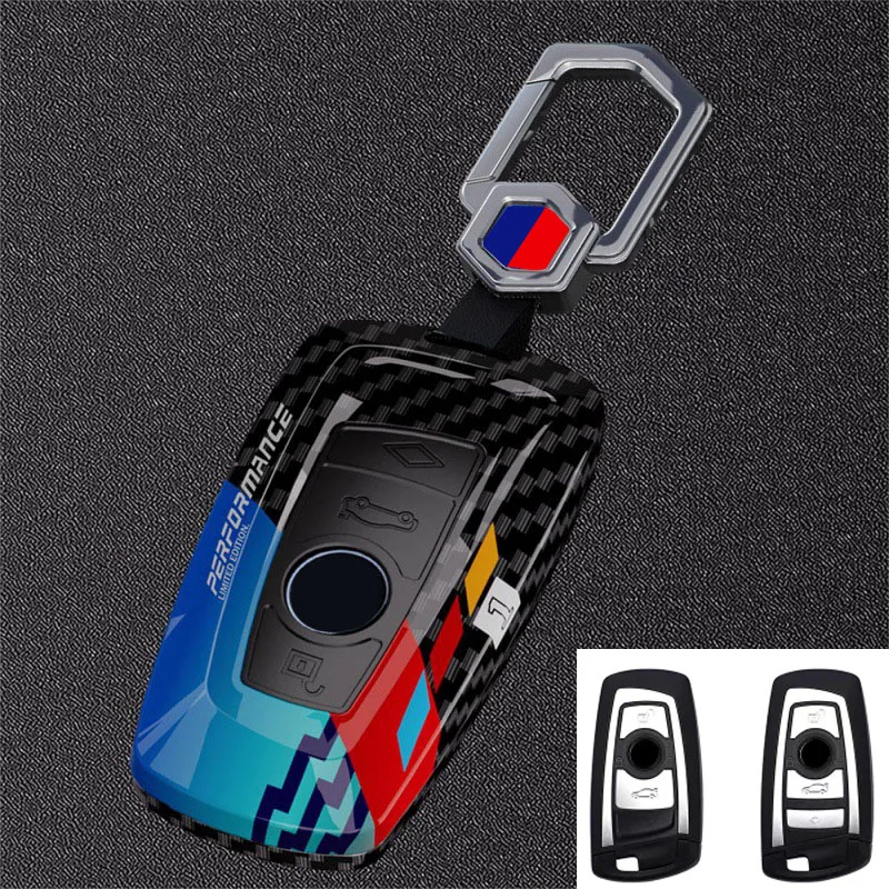 

PVC Carbon Fiber Car KeyCase Cover Shell for BMW E46 G20 F11 E87 F30 Serie 1 X5 F15 X3 F25 F10 X1 I3 G30 F16 G01 G02 Key Chain