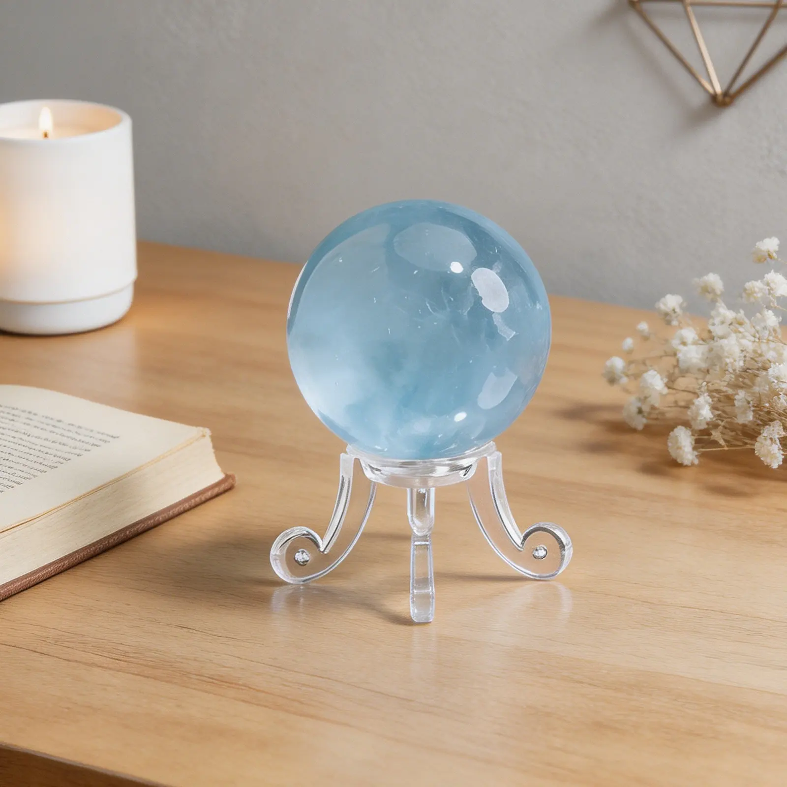 6Pcs Clear Acrylic Crystal Ball Display Stand with Stable Sphere Holder Base for Glass Orbs Quartz Globes Decorative Display