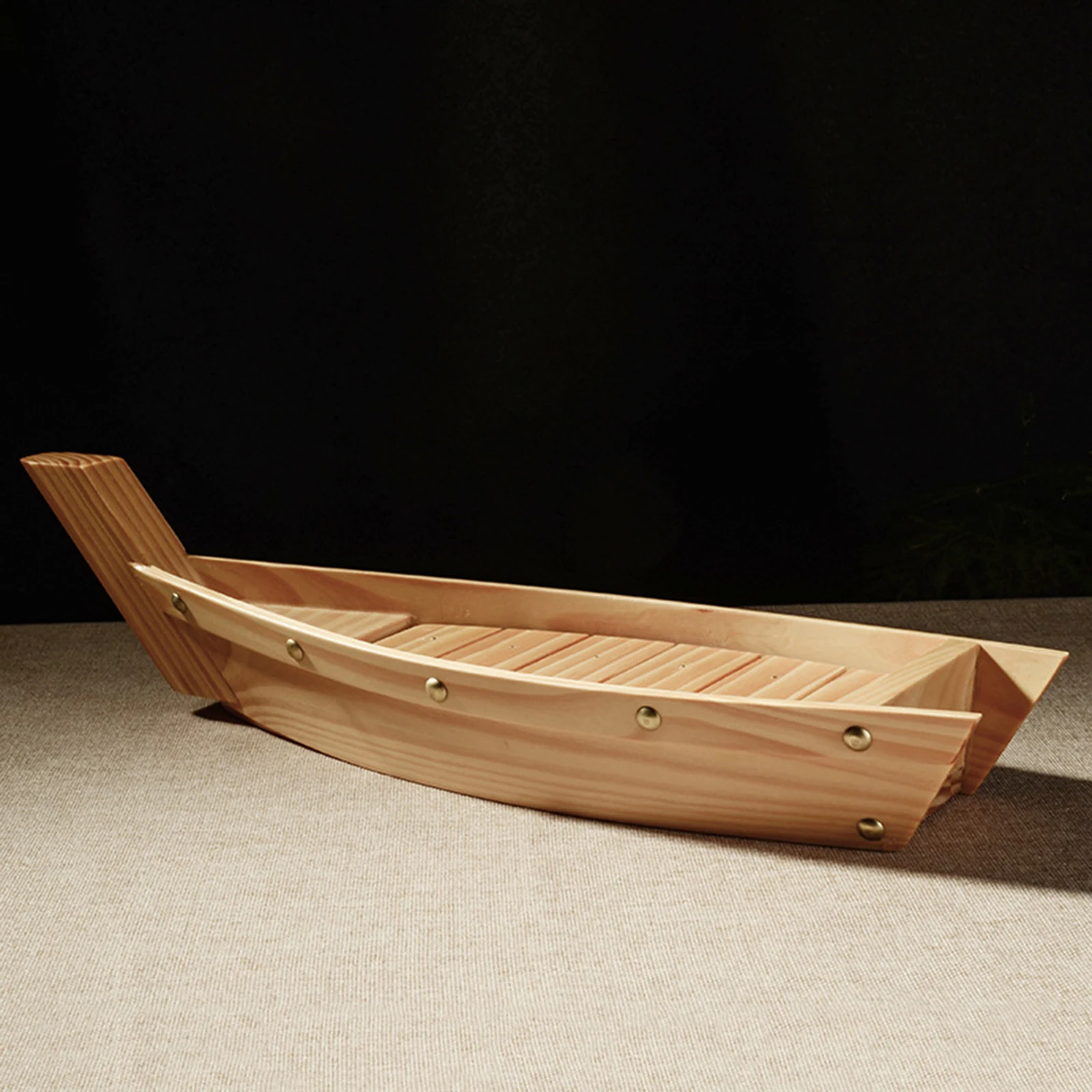 Wooden Sushi Boat Pine Creative Tableware Japanese Sushi Sashimi Platter Cuisine Decoration Sushi Boat For Tea House Plate Table