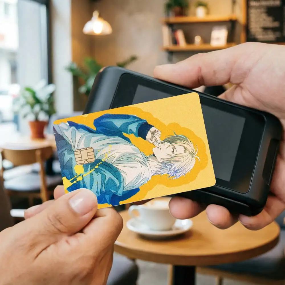 A-Anime BANANA FISH Ash Lynx Credit Card HD Stickers Small Chip Waterproof Sticker Game Card Decal Gift view 3