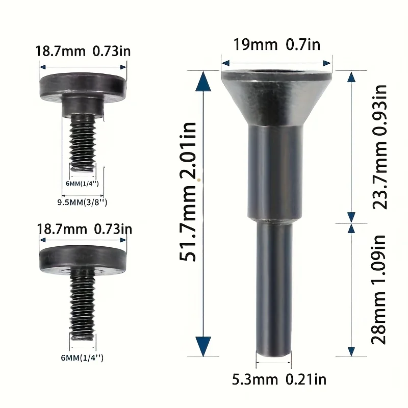 Mounting Mandrel  Arbor Hole For Die Grinder Rotary Tool Accessory，Cutting wheel mounted on the mandrel,and connecting rod