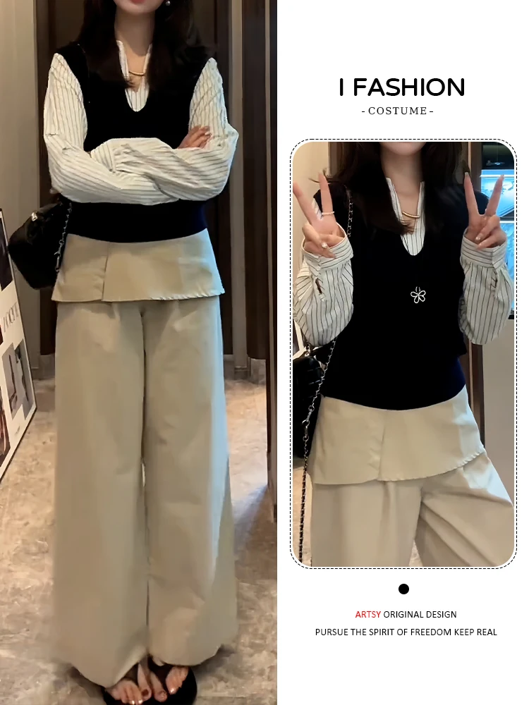 

Casual Sle Long Sve Knitted irt Women's Faionable Versatile Lazy Sle Early Autumn New Arrival Breathable Skin-Frie...